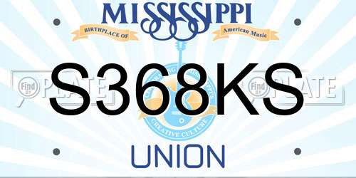 S368KS Mississippi License Plate