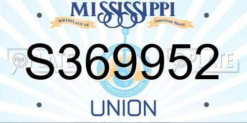 S369952 Mississippi License Plate