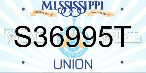 S36995T Mississippi License Plate