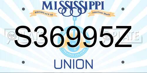 S36995Z Mississippi License Plate