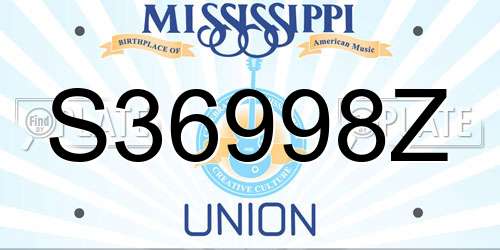 S36998Z Mississippi License Plate