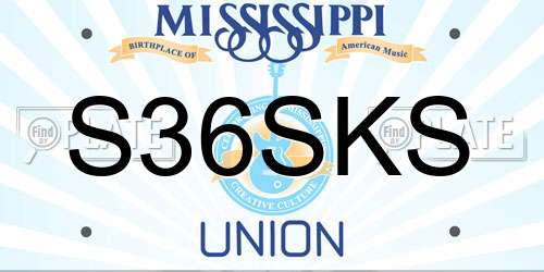 S36SKS Mississippi License Plate