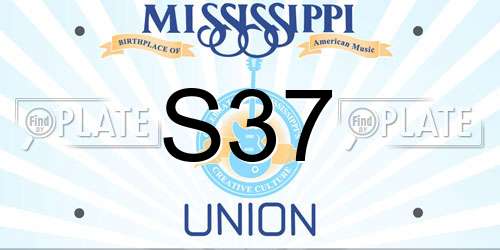 S37 Mississippi License Plate