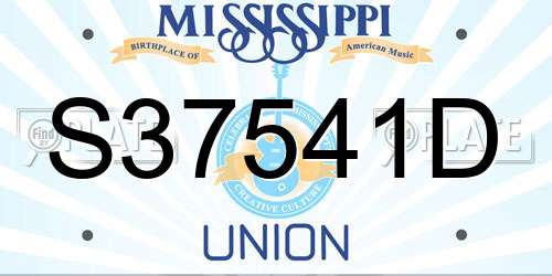 S37541D Mississippi License Plate