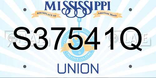 S37541Q Mississippi License Plate