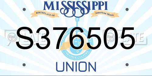 S376505 Mississippi License Plate