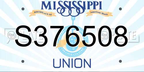 S376508 Mississippi License Plate