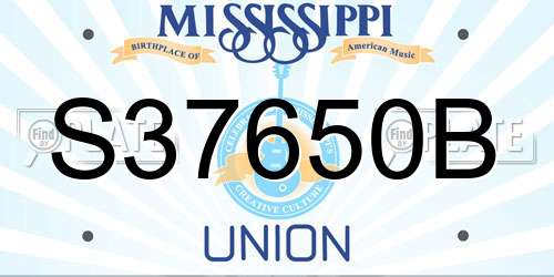 S37650B Mississippi License Plate