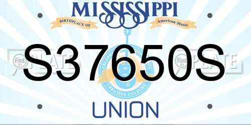 S37650S Mississippi License Plate