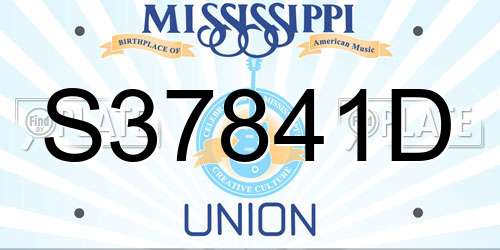 S37841D Mississippi License Plate