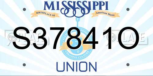 S37841O Mississippi License Plate