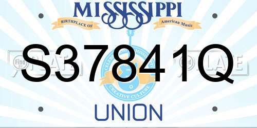 S37841Q Mississippi License Plate