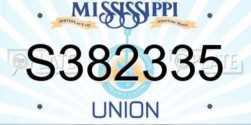 S382335 Mississippi License Plate