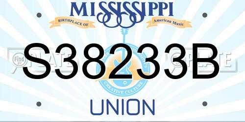 S38233B Mississippi License Plate