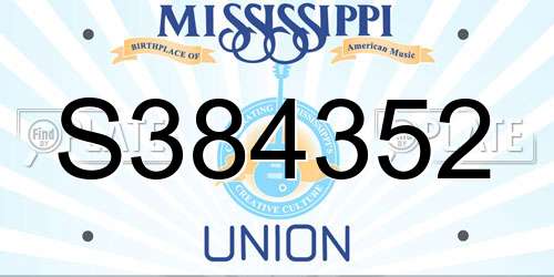 S384352 Mississippi License Plate
