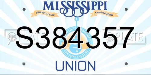 S384357 Mississippi License Plate