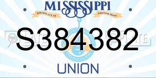 S384382 Mississippi License Plate