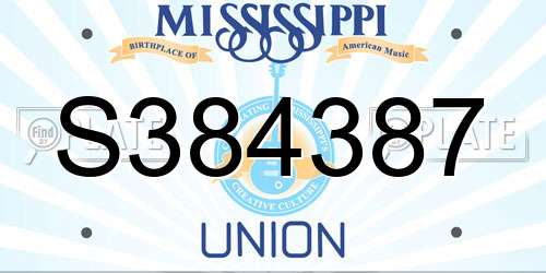 S384387 Mississippi License Plate