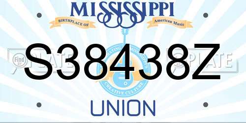 S38438Z Mississippi License Plate