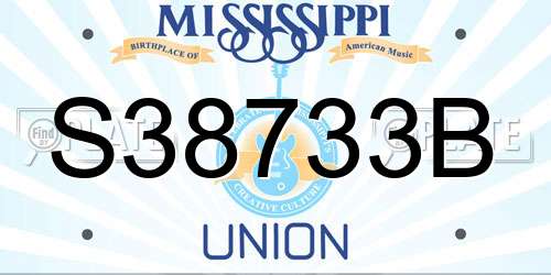 S38733B Mississippi License Plate