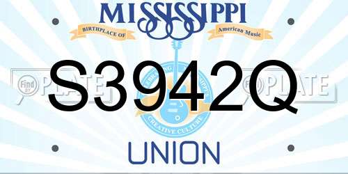 S3942Q Mississippi License Plate