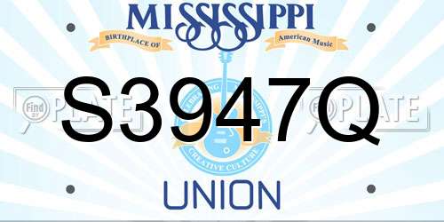 S3947Q Mississippi License Plate