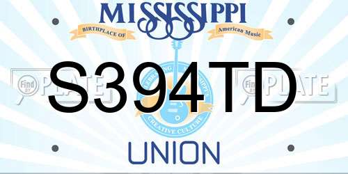 S394TD Mississippi License Plate