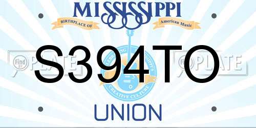 S394TO Mississippi License Plate