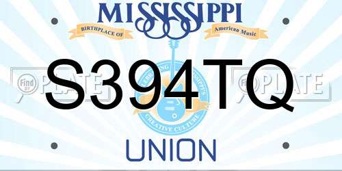 S394TQ Mississippi License Plate