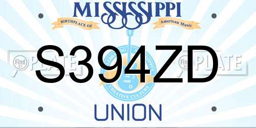 S394ZD Mississippi License Plate