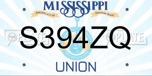 S394ZQ Mississippi License Plate