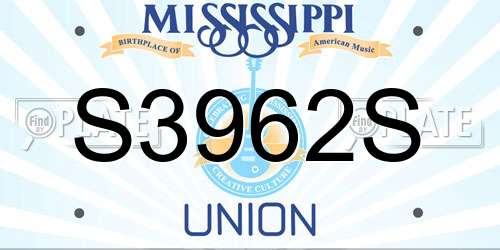 S3962S Mississippi License Plate