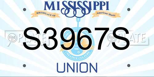 S3967S Mississippi License Plate