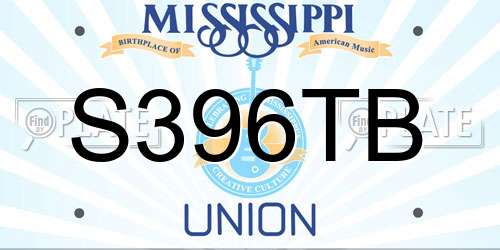 S396TB Mississippi License Plate