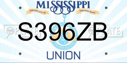 S396ZB Mississippi License Plate