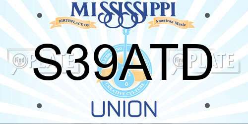 S39ATD Mississippi License Plate