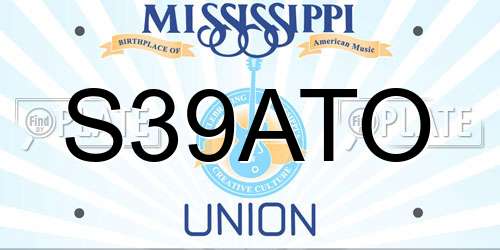 S39ATO Mississippi License Plate