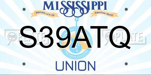S39ATQ Mississippi License Plate