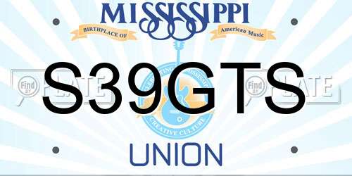 S39GTS Mississippi License Plate