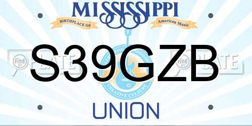 S39GZB Mississippi License Plate