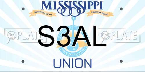 S3AL Mississippi License Plate