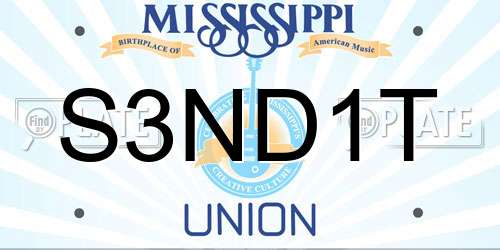 S3ND1T Mississippi License Plate