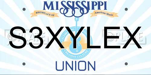 S3XYLEX Mississippi License Plate