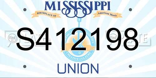 S412198 Mississippi License Plate