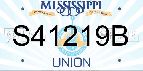 S41219B Mississippi License Plate