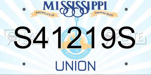 S41219S Mississippi License Plate