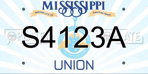 S4123A Mississippi License Plate