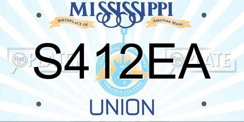 S412EA Mississippi License Plate