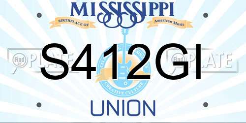 S412GI Mississippi License Plate