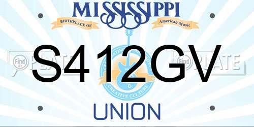 S412GV Mississippi License Plate